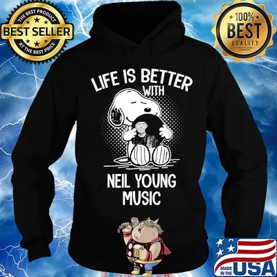 Snoopy life is better with neil young music s Hoodie