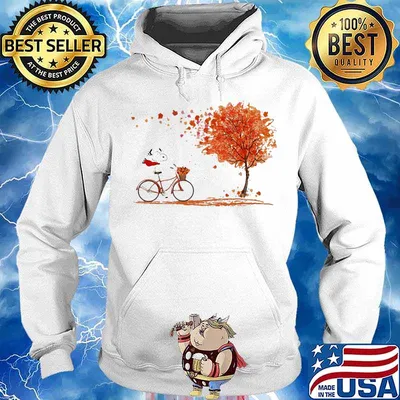 Snoopy riding bicycle maple leaves s Hoodie