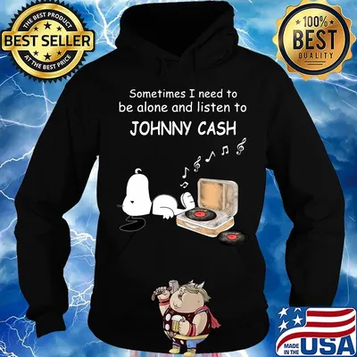 Snoopy sometimes i need to be alone and listen johnny cash s Hoodie