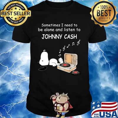 Snoopy sometimes i need to be alone and listen johnny cash shirt