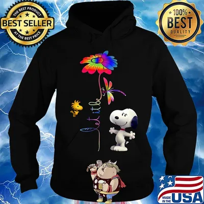 Snoopy woodstock and butterfly let it be flower s Hoodie