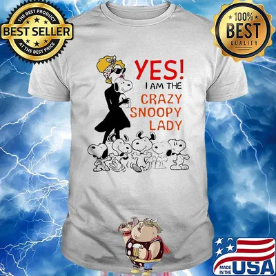 Snoopy yes i am the crazy snoopy lady shirt
