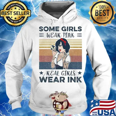 Snow white and bird some girls wear pink real girls wear ink star vintage retro s Hoodie