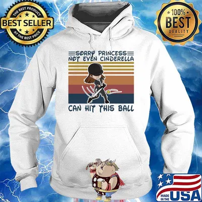 Softball Sorry princess not even cinderella can hit this ball Vintage retro s Hoodie