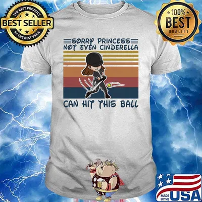 Softball Sorry princess not even cinderella can hit this ball Vintage retro shirt
