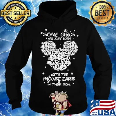 Some girls are just born with the mouse ears in their soul color diamond s Hoodie