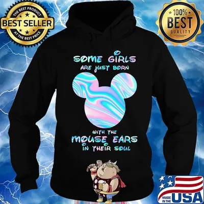 Some girls are just born with the mouse ears in their soul color s Hoodie