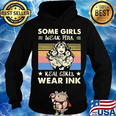 Some girls wear pink real girls wear ink vintage retro s Hoodie