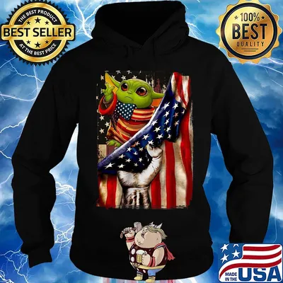 Star wars baby yoda american flag independence day s Hoodie
