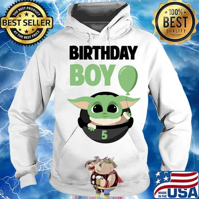 Star wars baby yoda birthday boy 5 balloon s Hoodie