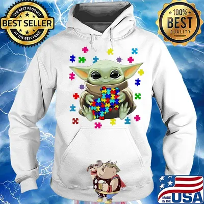 Star wars baby yoda hug bear autism s Hoodie