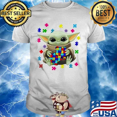 Star wars baby yoda hug bear autism shirt