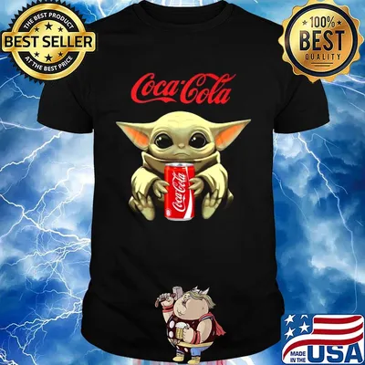 Star wars baby yoda hug coca cola shirt