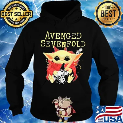 Star wars baby yoda hug guitar avenged sevenfold s Hoodie