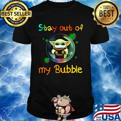 Star wars baby yoda mask stay out of my bubble covid-19 shirt