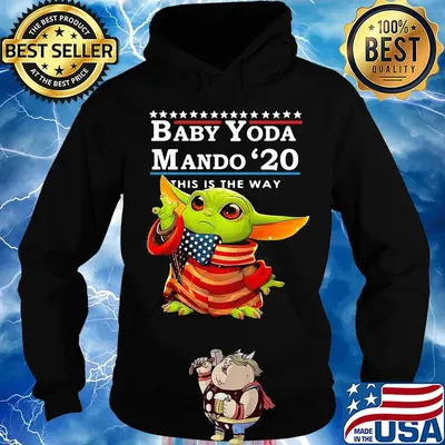 Star wars baby yoda the child mando 2020 this is the way american flag s Hoodie