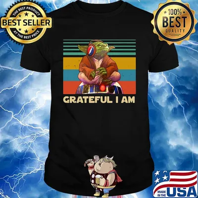 Star wars master yoda grateful i am vintage retro shirt