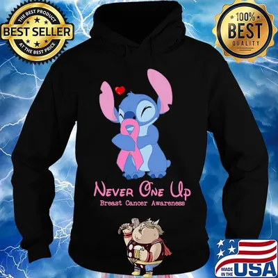 Stich never one up breast cancer awareness s Hoodie