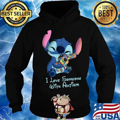 Stitch and scrump i love someone with autism s Hoodie