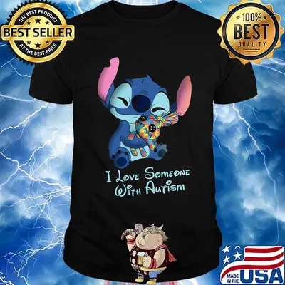 Stitch and scrump i love someone with autism shirt