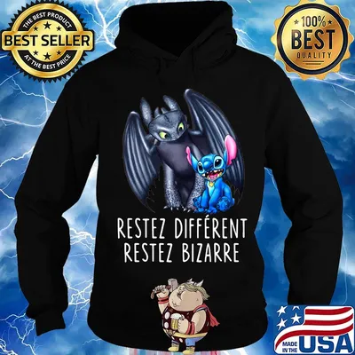 Stitch and toothless restez different restez bizarre s Hoodie