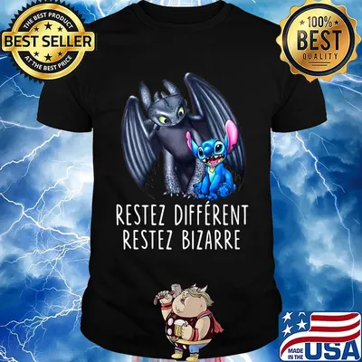 Stitch and toothless restez different restez bizarre shirt