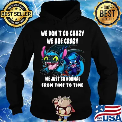 Stitch and toothless we don't go crazy we are crazy we just go normal from time to time s Hoodie
