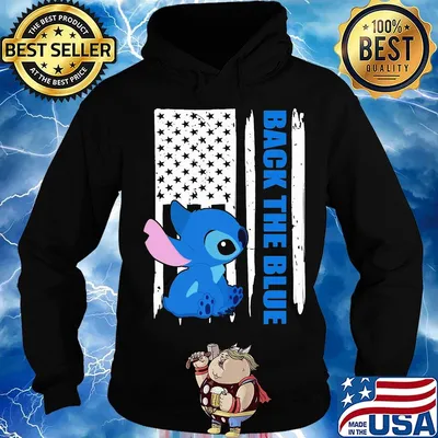 Stitch back the blue american flag happy independence day s Hoodie