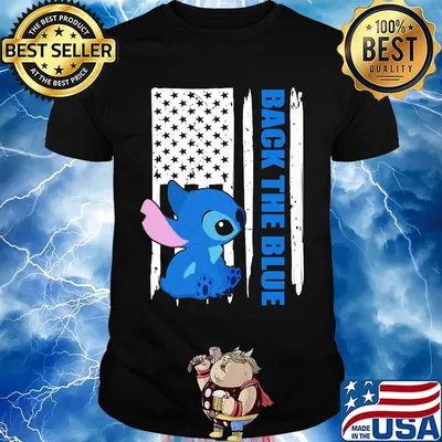 Stitch back the blue american flag happy independence day shirt