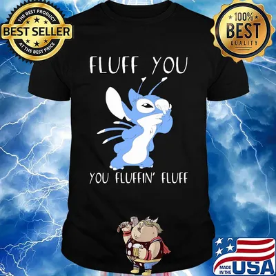 Stitch fluff you you fluffin fluff black shirt