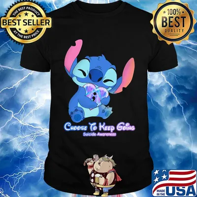 Stitch hug heart choose to keep going suicide awareness shirt