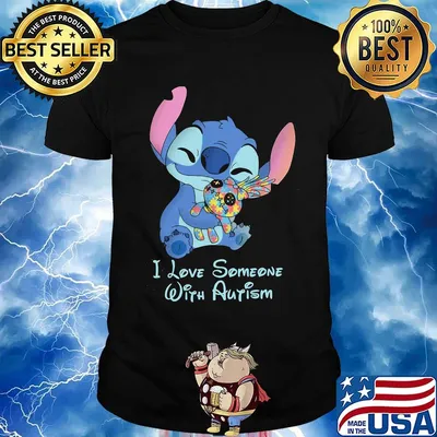 Stitch hug scrump i love someone with autism shirt