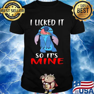 Stitch i licked it so it's mine black shirt