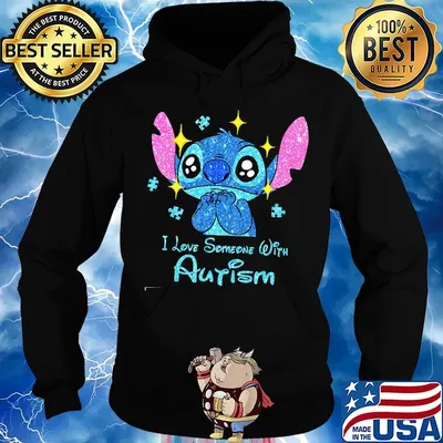 Stitch i love someone with autism diamond s Hoodie