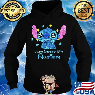 Stitch i love someone with autism diamond star s Hoodie