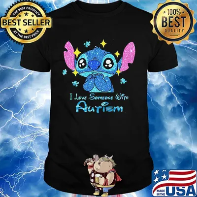 Stitch i love someone with autism diamond star shirt