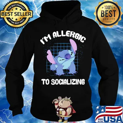 Stitch i'm allergic to socializing s Hoodie