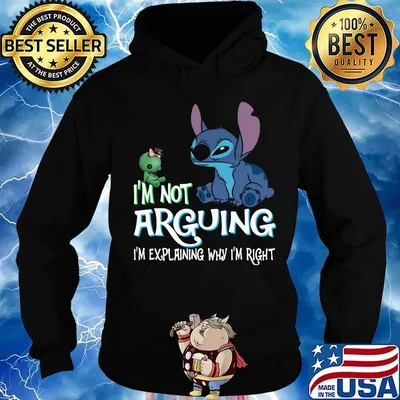 Stitch i'm not arguing im explaining why i'm right black s Hoodie