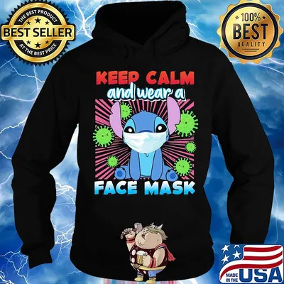 Stitch keep calm and wear a face mask covid-19 s Hoodie