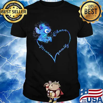 Stitch ohana means family heart shirt
