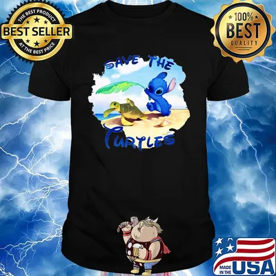 Stitch save the turtles shirt