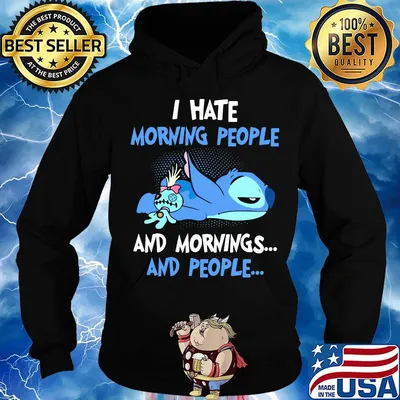 Stitch sleeping i hate morning people and mornings and people s Hoodie