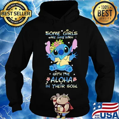 Stitch some girls are just born with the aloha in their soul flowers s Hoodie