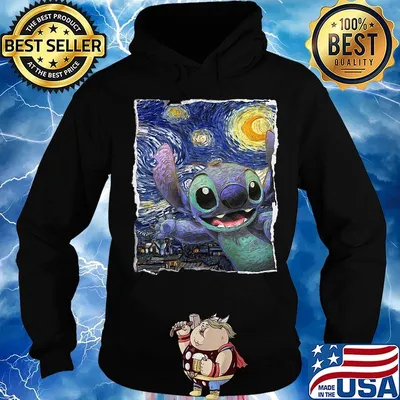 Stitch starry night van gogh s Hoodie