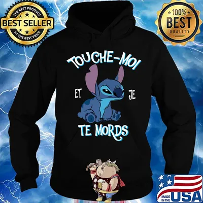 Stitch touche-moi et je te mords black s Hoodie