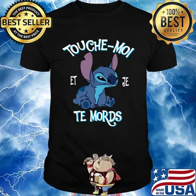 Stitch touche-moi et je te mords black shirt