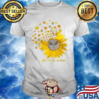Sunflower jack skellington you are my sunshine hearts shirt