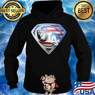 Superman los angeles raiders and los angeles dodgers american flag s Hoodie