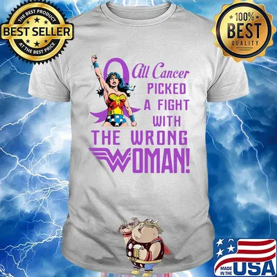 Superwoman all cancer picked a fight with the wrong woman shirt