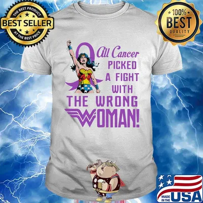 Superwoman all cancer picked a fight with the wrong woman star shirt